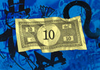 Monopoly ten dollar note graffiti artwork by MurWalls