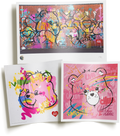Care-a-Lot 1982, Cheer Bear and Love-a-Lot Bear prints arranged as the Care Bears bundle
