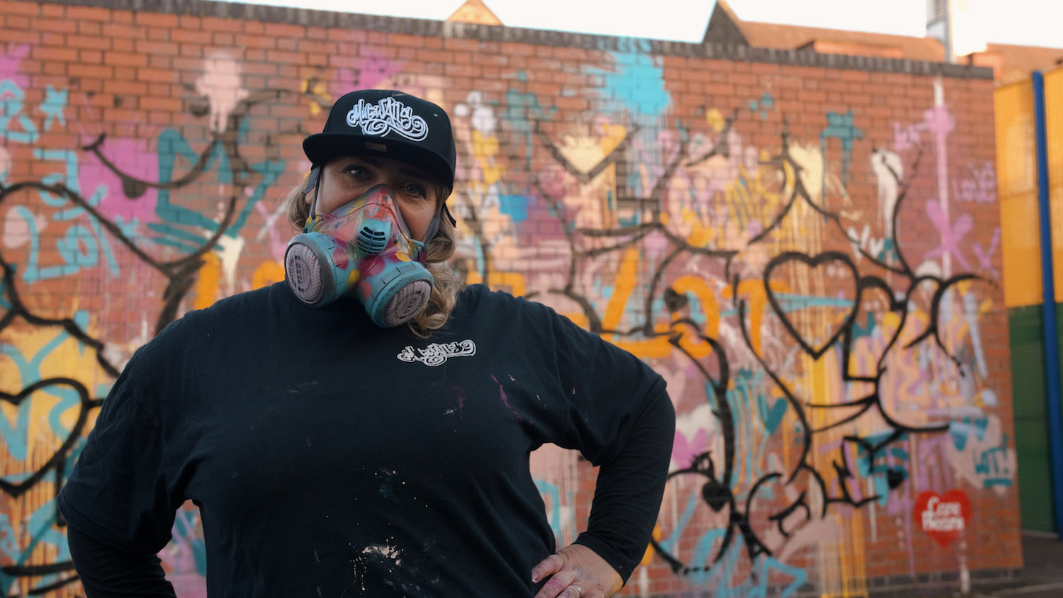 Detail from the completed Love-A-Lot Bear mural