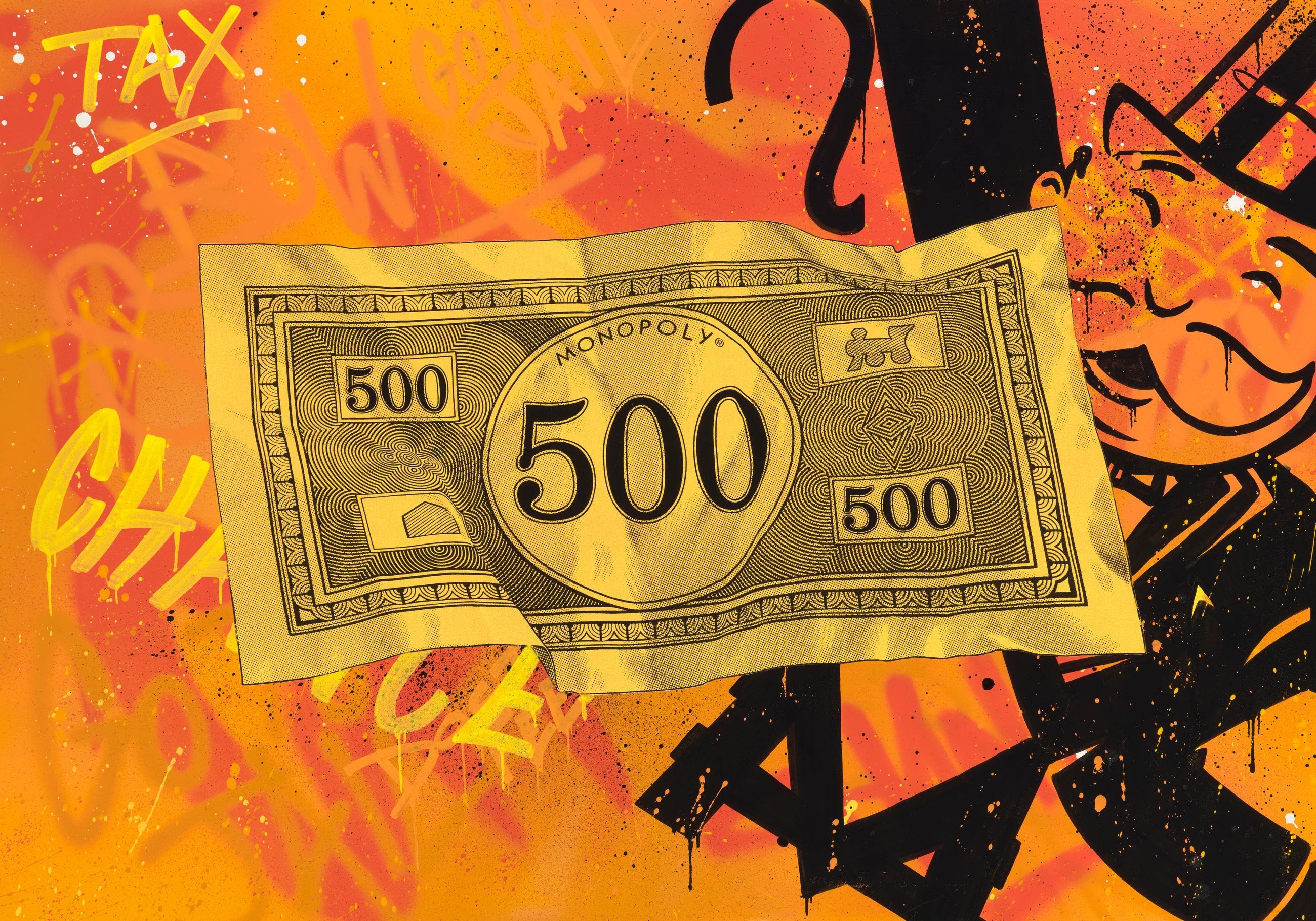 MurWalls Monopoly five-hundred-dollar note artwork
