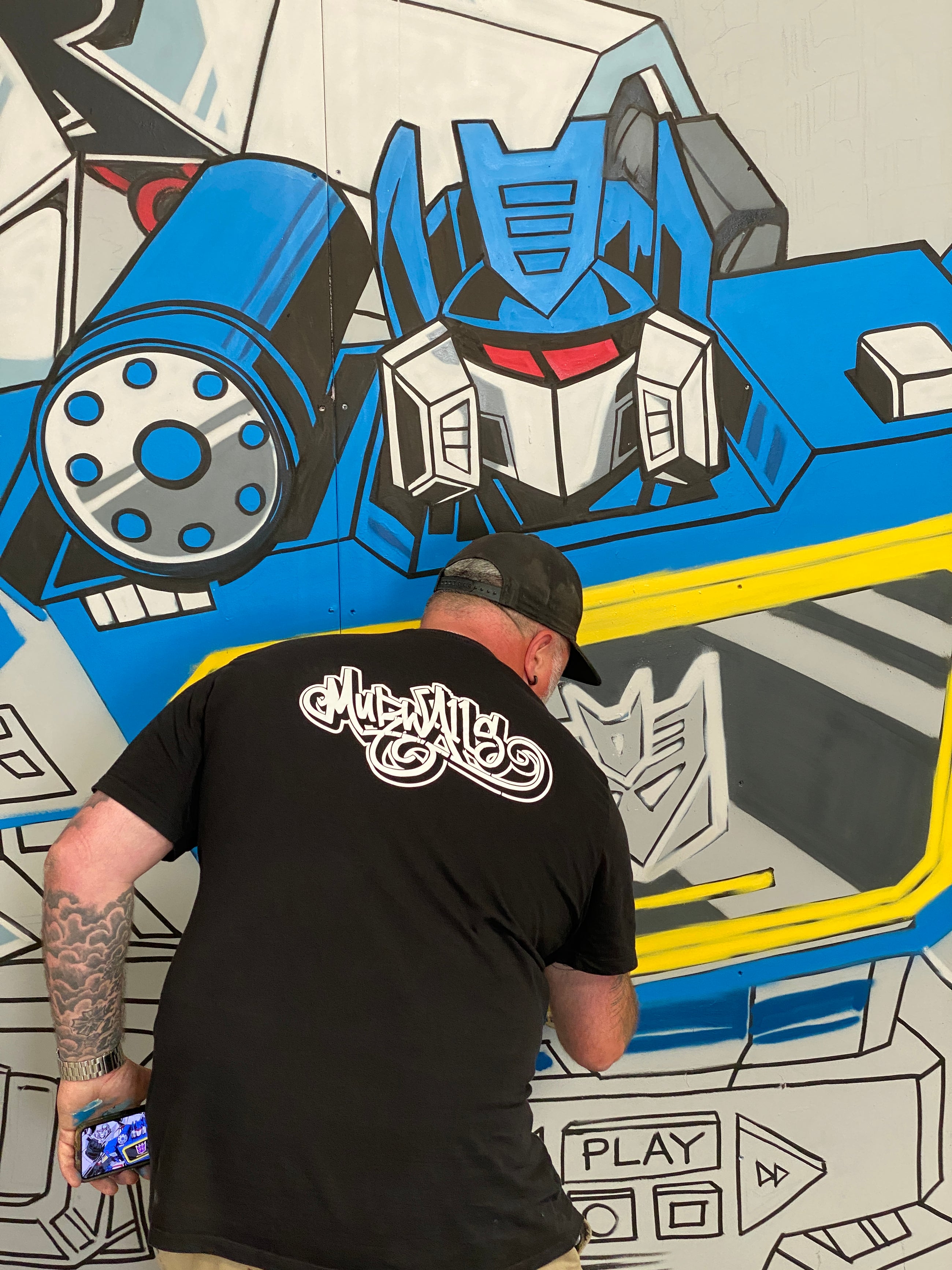 Painting detail from the Transformers mural