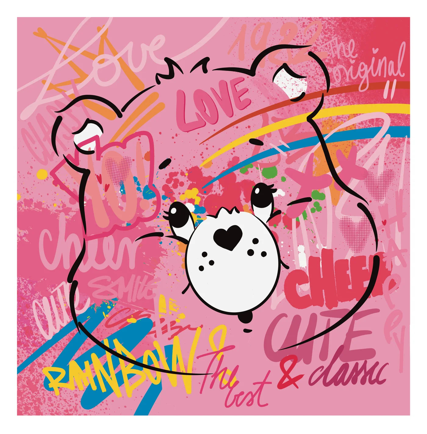 Pink Care Bears collector print